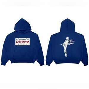 Sabrina Carpenter - Blue License Plate Los Angeles Tour Official Hoodie XL